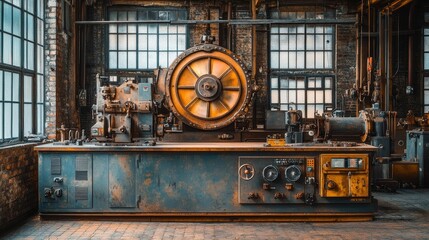 Rusty Industrial Machinery in an Abandoned Factory
