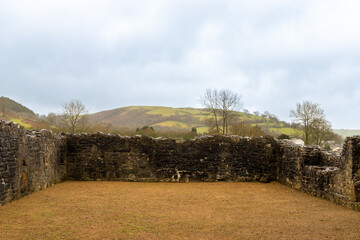 Old monastery ruin Talley Abbey in Talley, Wales, UK