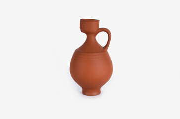 trendy design decorative ceramic vase isolated on white background