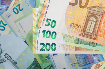 European banknotes, Euro currency from Europe, Euros.
