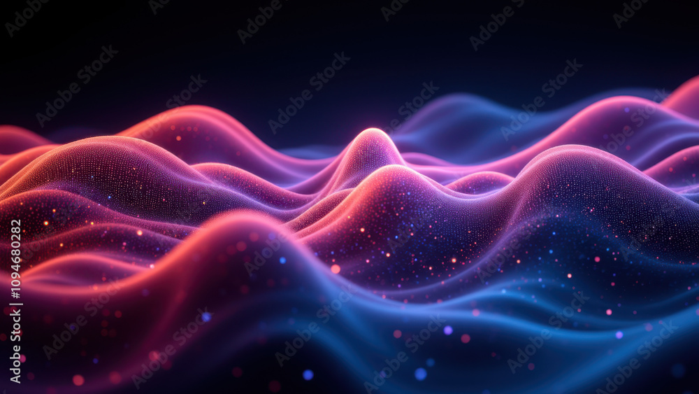 Poster abstract hi-tech background with vivid colors and sparkles
