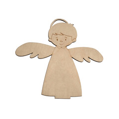 Close-up view angel Christmas ornament on white background