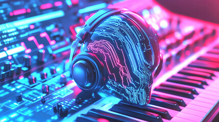 Fototapeta premium AI technology powering smarter music streaming platforms 