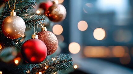 Obraz premium Elegant decorations bring festive cheer to a cozy holiday gathering in a warmly lit environment