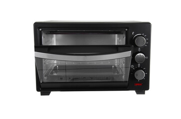 Fototapeta premium Modern electric oven on white background. Open oven