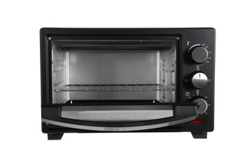 Modern electric oven on white background. Open oven