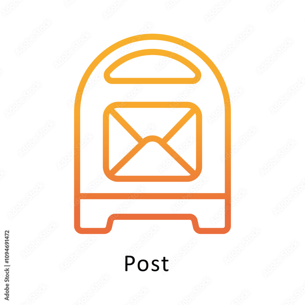 Poster post vector gradient outline icon. .. eps 10 file