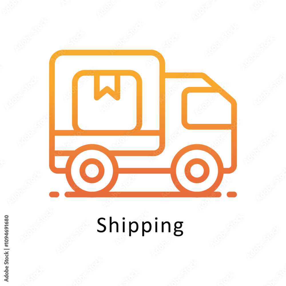 Poster shipping vector gradient outline icon. .. eps 10 file