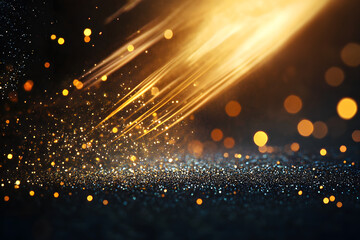 Obraz premium abstract glitter black and gold lights background. de-focused