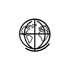 Globe icon in minimalist line design