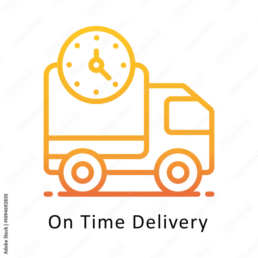 Poster on time delivery vector gradient outline icon. .. eps 10 file