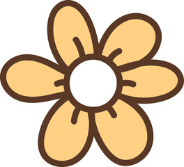 Groovy Retro FLower Cartoon Illustration