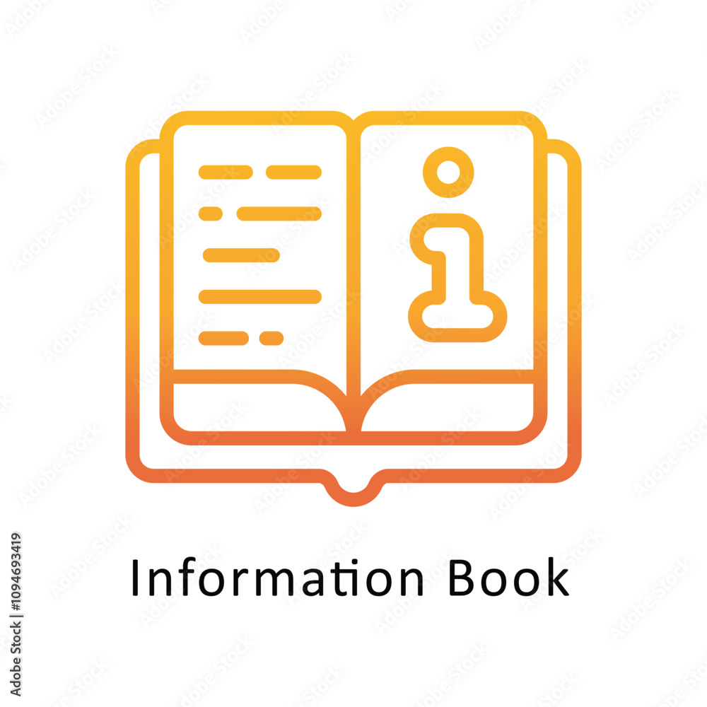 Poster information book vector gradient outline icon. .. eps 10 file