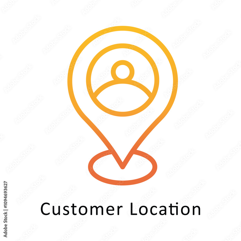 Poster customer location vector gradient outline icon. .. eps 10 file
