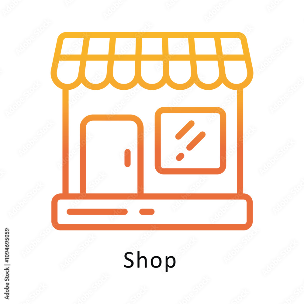 Poster shop vector gradient outline icon. .. eps 10 file
