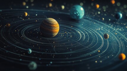 Fototapeta premium solar system with space for text 