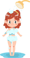 Kid girl human body Having Bath