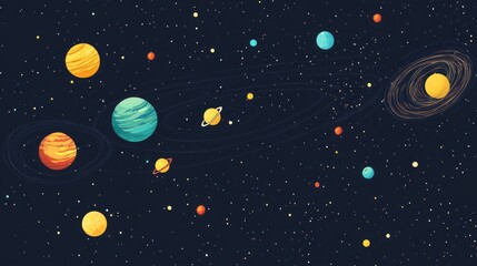 solar system with space for text 