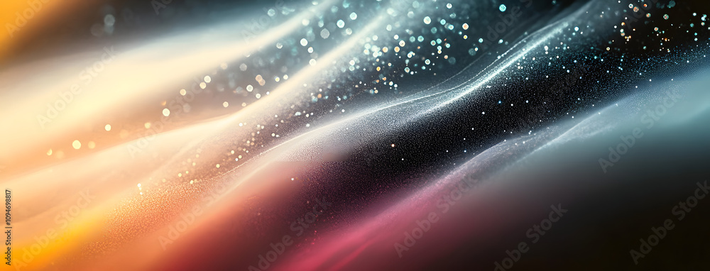Poster grainy texture and soft shadows complement this abstract gradient background
