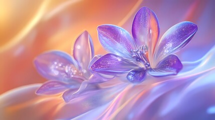 Fototapeta premium Traditional retro 3d purple enamel flower illustration poster background