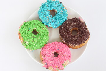 Donuts collection isolated on white background