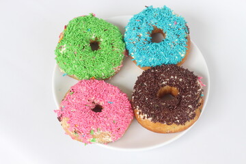 Donuts collection isolated on white background