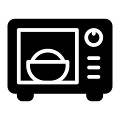 microwave glyph icon