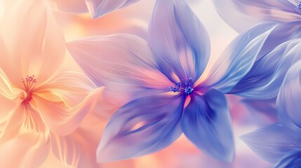 Traditional retro 3d purple enamel flower illustration poster background