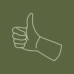 Hand like gesture icon vector.Thumb up sign flat icon.Abstract Vector Illustration Palm.Congratulation business theme in vector.