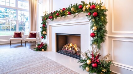 Enjoying the warmth of a beautifully decorated living room during the festive holiday season
