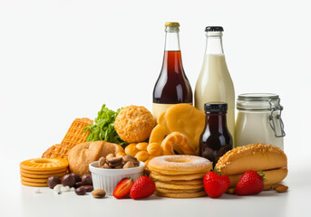 Collection of food products, diverse and beautiful