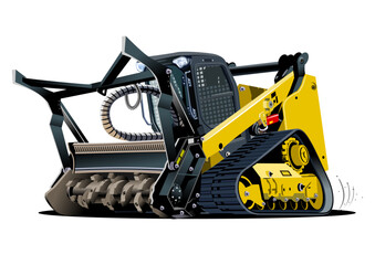 Vector Cartoon Land Clearing Mulcher