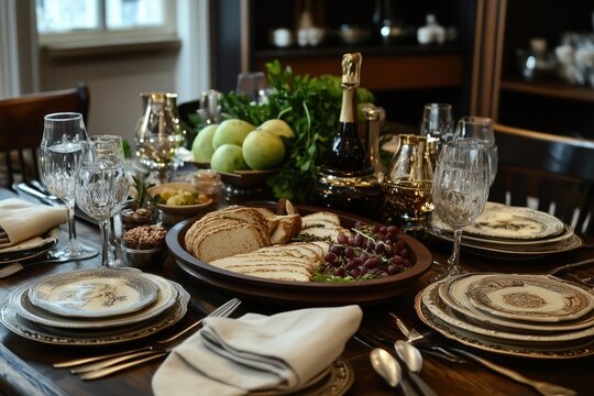 image of traditional Passover Seder table