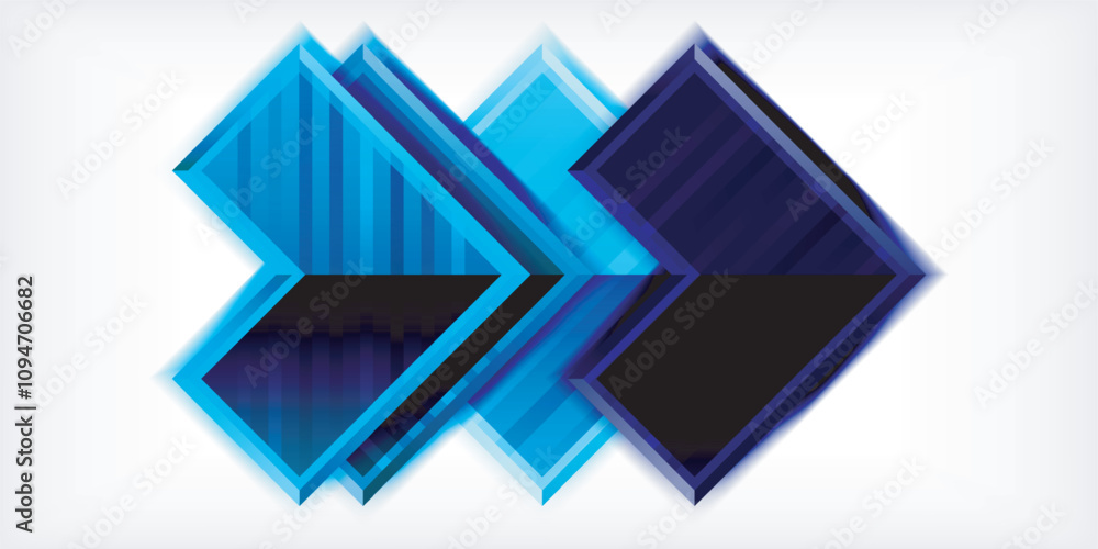 Poster Arrow symbols created with 3d effects and line texture geometric abstract background