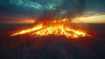 Obraz premium Fiery Sunset Landscape