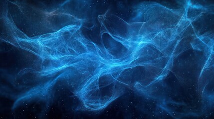 Obraz premium Celestial Nebula: A Symphony of Blue