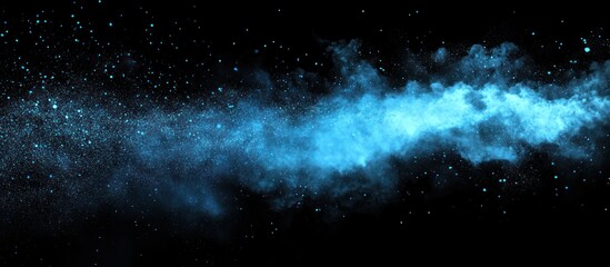 Naklejka premium Celestial Blue Nebula: A Cosmic Dance of Light and Stardust