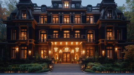 Fototapeta premium Luxury Mansion at Night