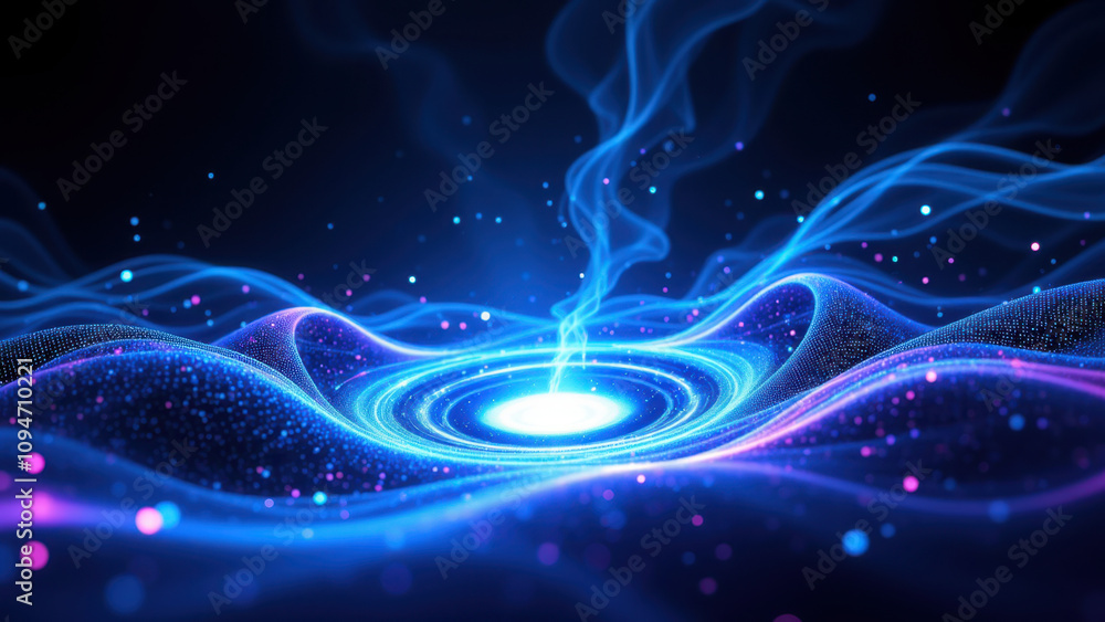 Aufkleber abstract high-tech background with neon colors and cosmic patterns