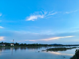 clouds over the river