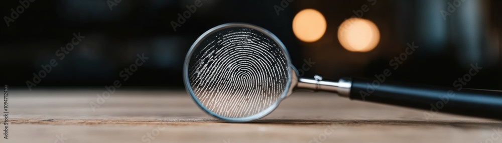 Aufkleber a close-up of a magnifying glass displaying intricate patterns, possibly resembling fingerprints, re