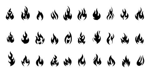 set of fire flame vector design