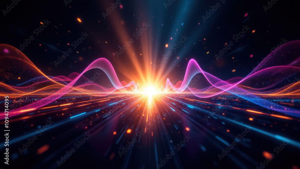 Aufkleber abstract high-tech background with futuristic light effects and dynamic digital design elements, ide