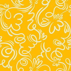 Doodle pattern of lines forming fun abstract flowers. unique and elegant doodles for wallpaper, textiles and more