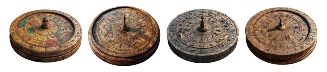 Obraz premium Vintage Decorative Game Spinner on Transparent Background