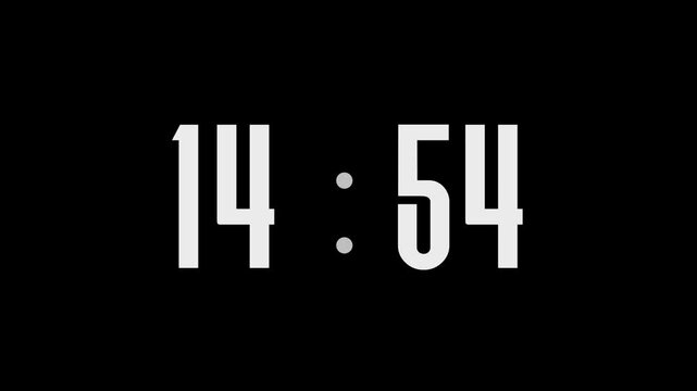 15 minutes countdown on black hd 