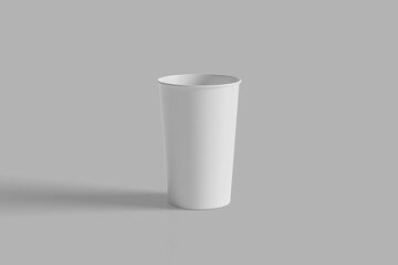 Coffee paper cup isolated on light grey background for mockup