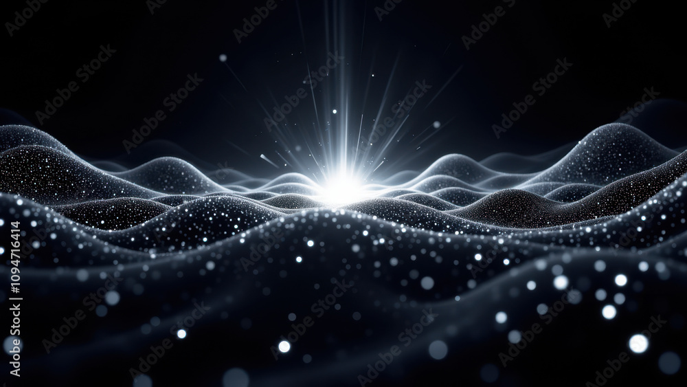 Poster abstract high-tech background with a starry galaxy effect.