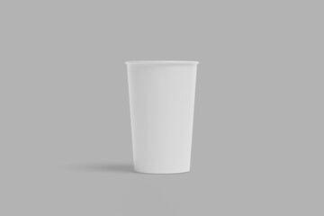 Coffee paper cup isolated on light grey background for mockup