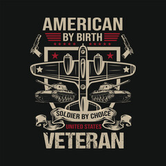 Fototapeta premium Veteran T-shirt Design